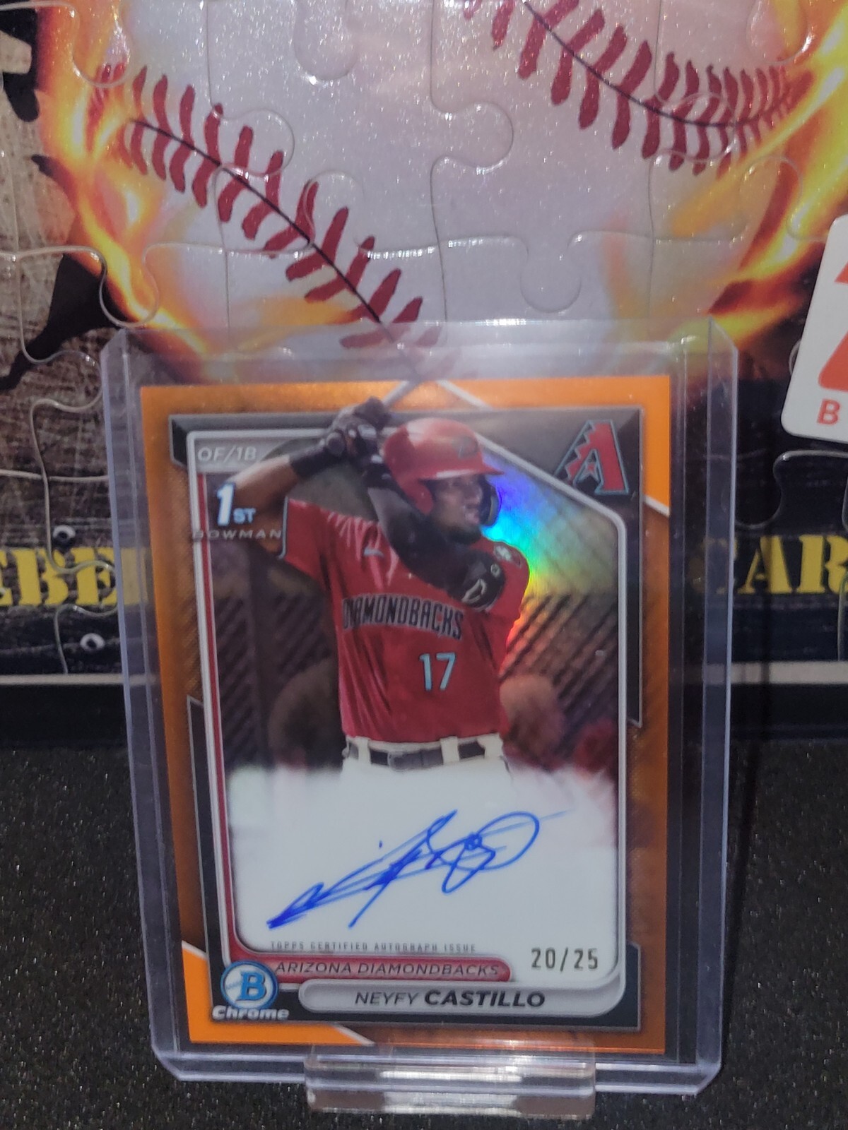 2024 Bowman Chrome Neyfy Castillo Rookie 1st Auto True Orange /25