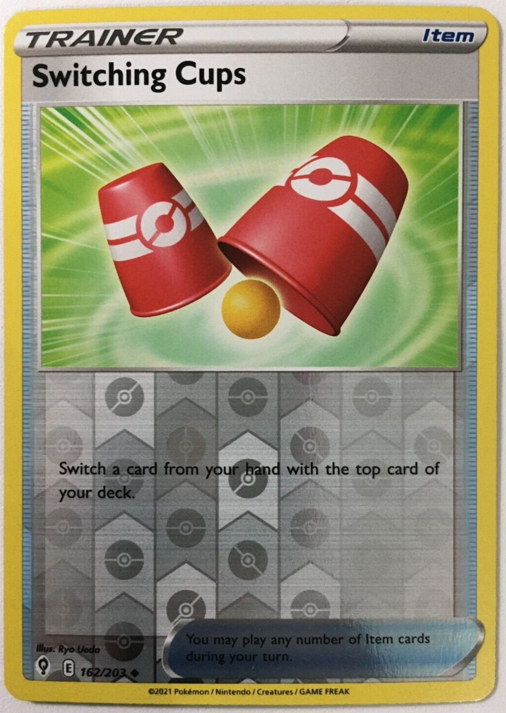 POKEMON SWITCHING CUPS 162/203 EVOLVING SKIES UNCOMMON REVERSE HOLO NEAR MINT