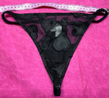   VTG Second Skin Sz S Victoria  s Secret Sheer Pantie Bikini Black