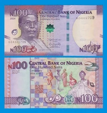 Nigeria 100 Naira P 41 NEW 2024 Commemorative UNC 100 Years 1914 2014 Centenary.