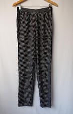 Marc By Marc Jacobs Silk Pull On Trouser Pants Tapered Navy Blue White 2 28"