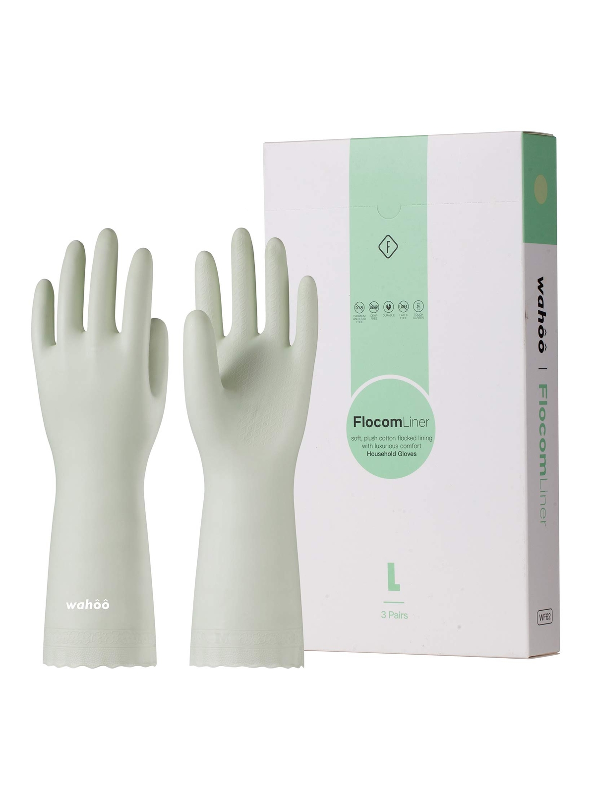 LANON 3 Pairs wahoo Skin-Friendly Cleaning Gloves, Dishwashing Kitchen Gloves...
