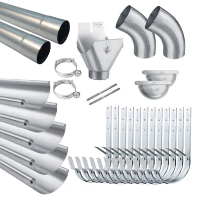 DELUXE DOM 10m Dachrinne, Dachrinnen Set Komplettset 8tlg/250 7tlg./280 6tlg./333