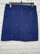 Vineyard Vines Girls sz 16 Navy Blue Pink Anchors Embroidered Nautical Skirt