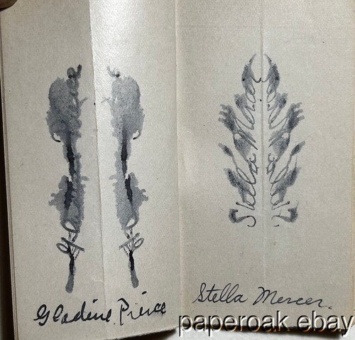 1907 Handmade Ghost Book Ink Blot of Names