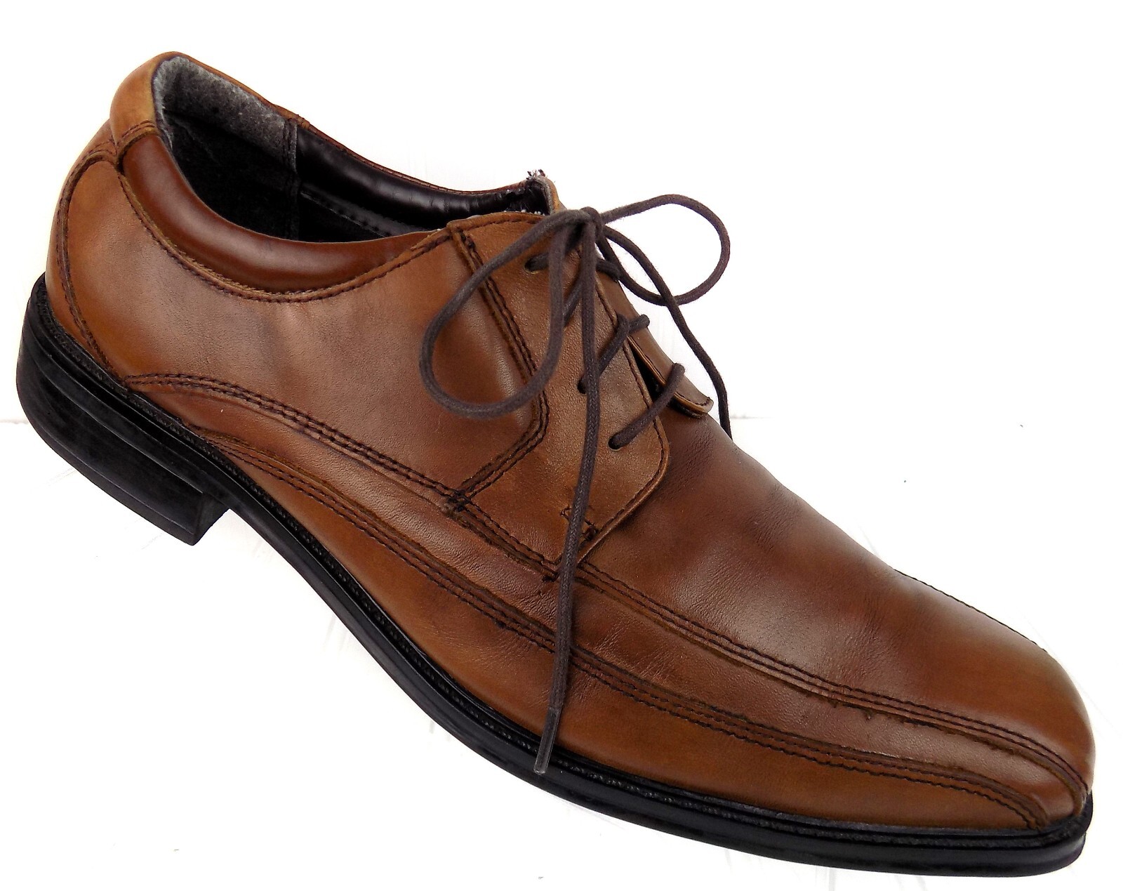SAOLA Scarpe Oxford Dockers uomo pelle marrone misura 10 5M stringate ammortizzate punta quadrata