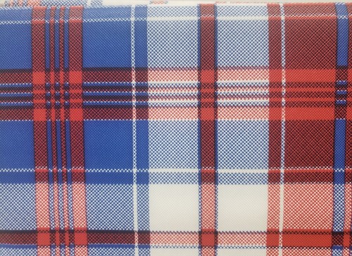 EcoVinyl Peva Kitchen Tablecloth, 52"x70" Oblong, RED, WHITE & BLUE PLAID,Kane - Picture 2 of 14