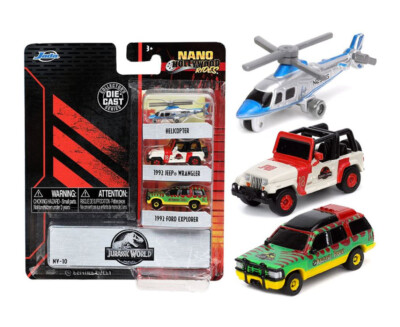 Jada NANO Hollywood Rides JURASSIC World JEEP Wrangler + Explorer