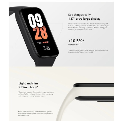 Xiaomi Band 8 Active 1.47 LCD Didplay Sleep Fitness Tracking Pink - Picture 5 of 10