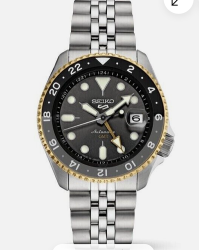 Seiko 5 Five Sports SSK021 SKX GMT Automatic Watch 100m Gold Bezel Made Japan