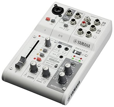 YAMAHA AG03MK2 Live Streaming Mixer 3-Channel USB Interface White