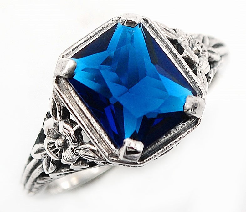 2CT Heat Treated Kyanite 925 Sterling Silver Filigree Ring Sz 8 Z6-1