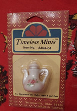 Vintage Doll House Miniature Roses TEA POT Rose Floral Mini 1"