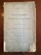1878 12th New Jersey Vols Pamphlet SIGNED Capt Riley to LTC Thompson Gettysburg