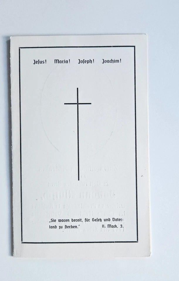 Sterbebild Totenzettel 2 WK - Bild 2 von 2