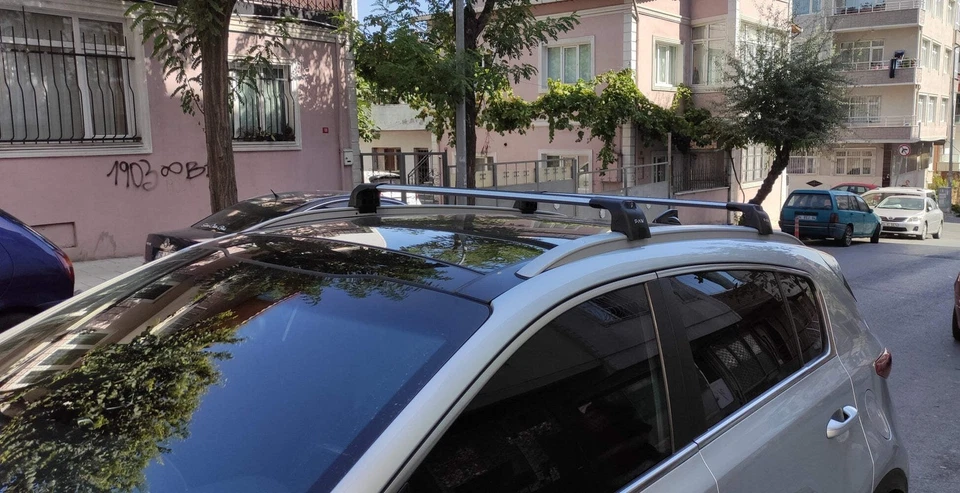 适用于雷诺 Koleos 2017 - 2025 车顶架系统托架横杆铝银色 — 第 4/4 张图片