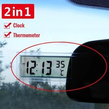 Universal Car Lcd Digital Display Meter Thermometer  And Clock 2in 1 Feature