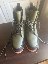 SOREL FP Movement Brex Lace Up Leather Combat Boots Stone Green Black Women 6