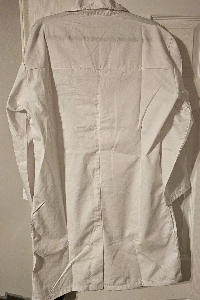 Abrigo de laboratorio blanco mediano para hombre - Chaqueta de laboratorio larga Utopía Wear con bolsillos y laterales... Foto 3 de 4