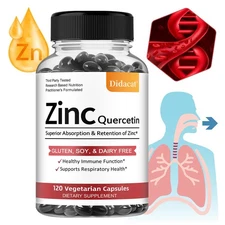Quercetin 800 mg capsules for cardiovascular and respiratory health, with zinc