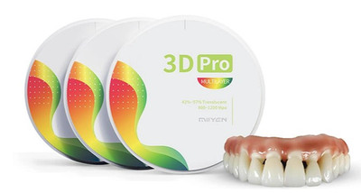 Dental Multilayer Zirconia Blocks Zirconium Disc 98mm Translucence 43%-57% 3DPRO