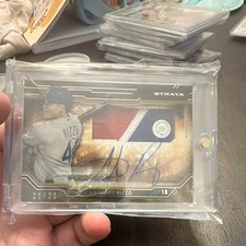 Topps 2015 Strata Clearly Authentic Anthony Rizzo Cubs Gold Auto Relic /25