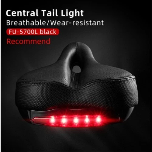 Asiento de bicicleta RockBros profesional impermeable sillín de bicicleta con luz trasera Foto 2 de 4