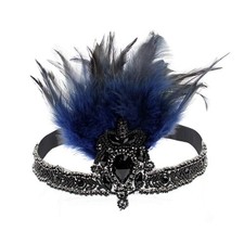 Roaring 1920s Art Deco Flapper Feather Headpiece Great Gatsby Headband Prop