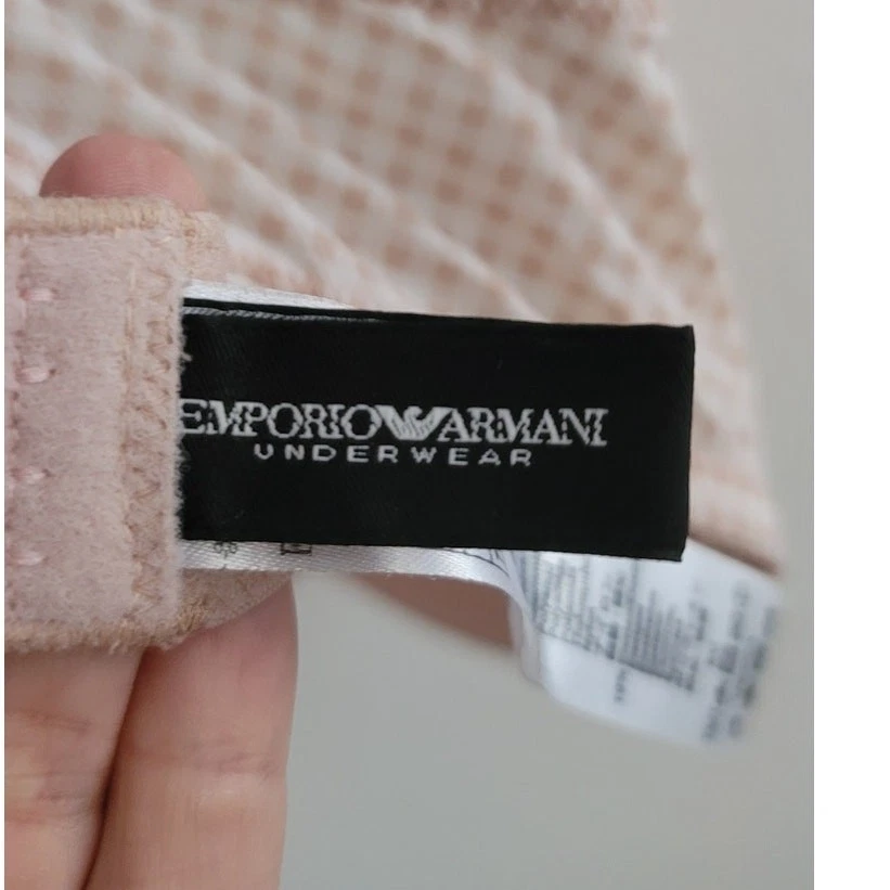 Sujetador Emporio Armani Acolchado Push-Up Floral Encaje Guinga Tostado Talla 34B Foto 3 de 4