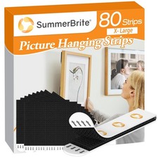 SummerBrite XL Picture Hanging Strips Heavy Duty, 80 Strips Damage Free Remov... 0.40 per strip