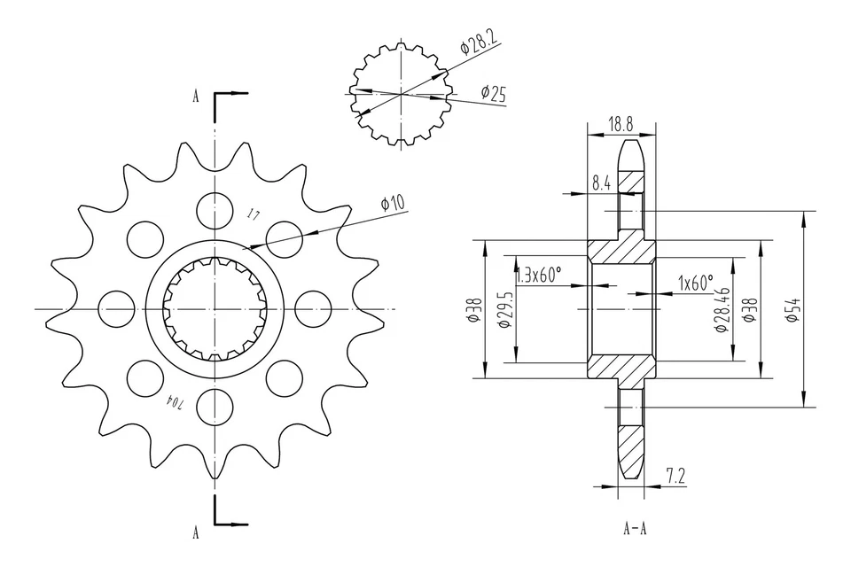 For Aprilia RSV4 RF 2015-2016 BikeMaster 965601 525 Series Front Sprocket Foto 2 de 2