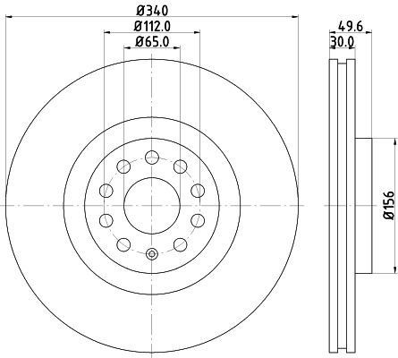 HELLA 8DD 355 129-241 BRAKE DISC Front (SINGLE)