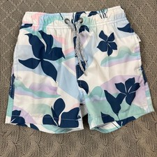 Vintage Summer Floral Print Kids Swim Shorts Trunks 4