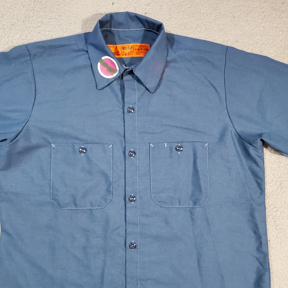 Stilettos On Steel Shirt Mens Medium Blue Rosie The Riveter Work Chore Mechanic - Image 3 of 4