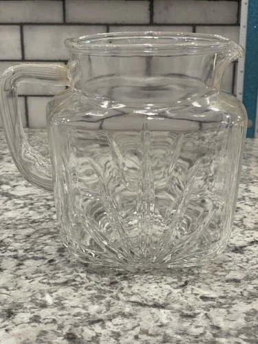 Federal Glass Company Pitcher, 1950 s "Starburst" Pattern, Vintage Approx 5-1/2"