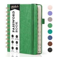 Password Book with Alphabetical Tabs, Spiral Password Keeper Book for Seniors...