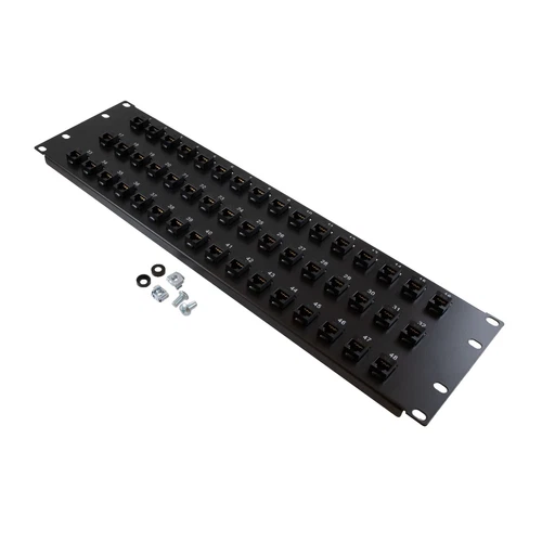 NavePoint 3U (5.25") 19 Inch Panel with 48 Cat6a Couplers