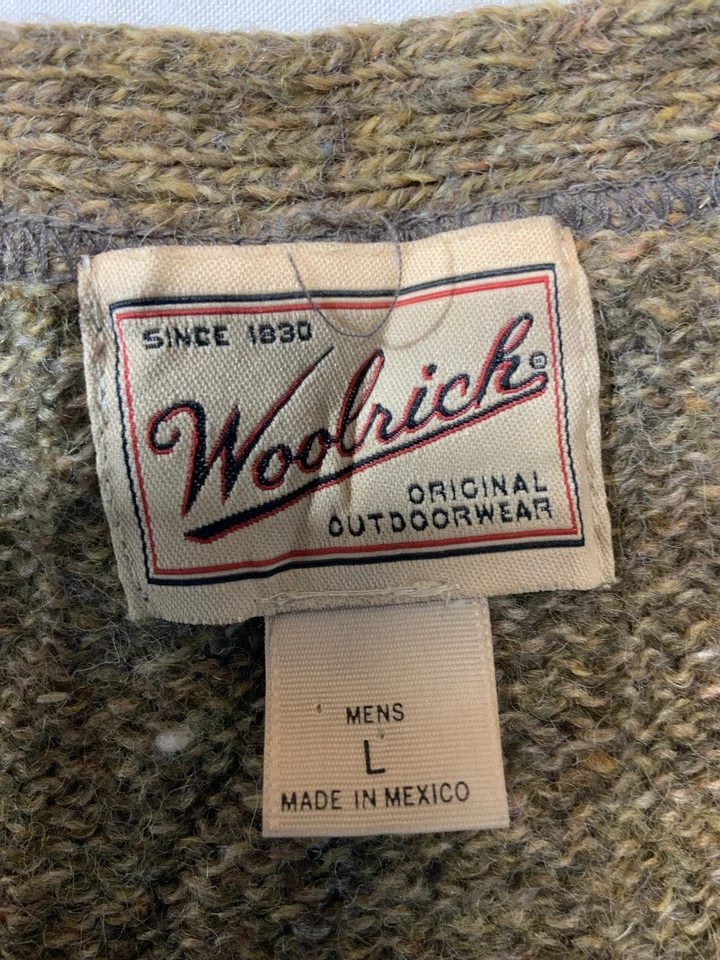 Cárdigan marrón grande suéter tejido lana Woolrich vintage Foto 3 de 3