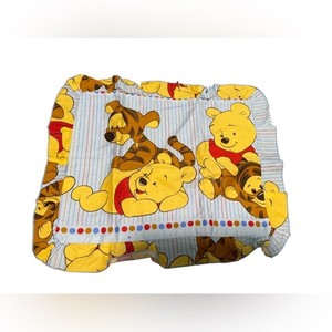 Vtg Disney Winnie The Pooh & Tigger baby pillowcase with twin sheet fitted