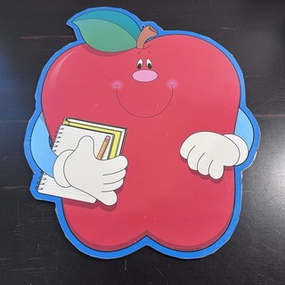 Vintage Y2K Carson Dellosa Apple with Paper Pencil Poster Decor 90s Nostalgic