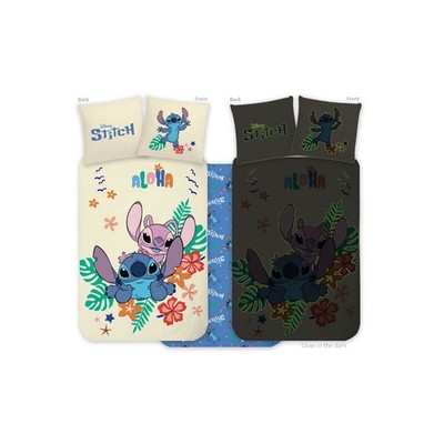 Lilo und Stitch leuchtendes Kinderbettwäsche-Set 100x135cm