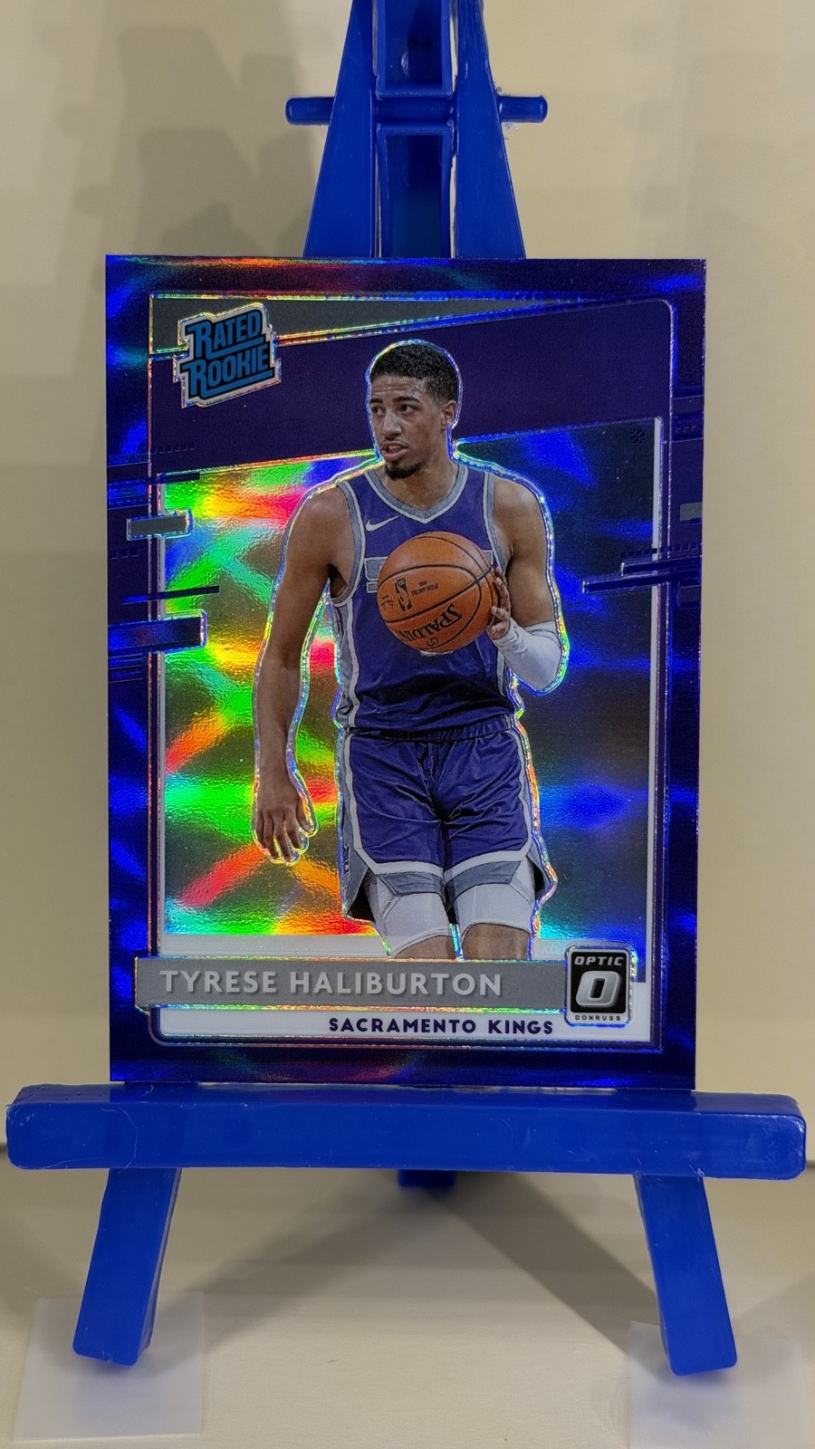 2020-21 Donruss Optic Tyrese Haliburton Rated Rookie RC #162 Purple Prizm Kings