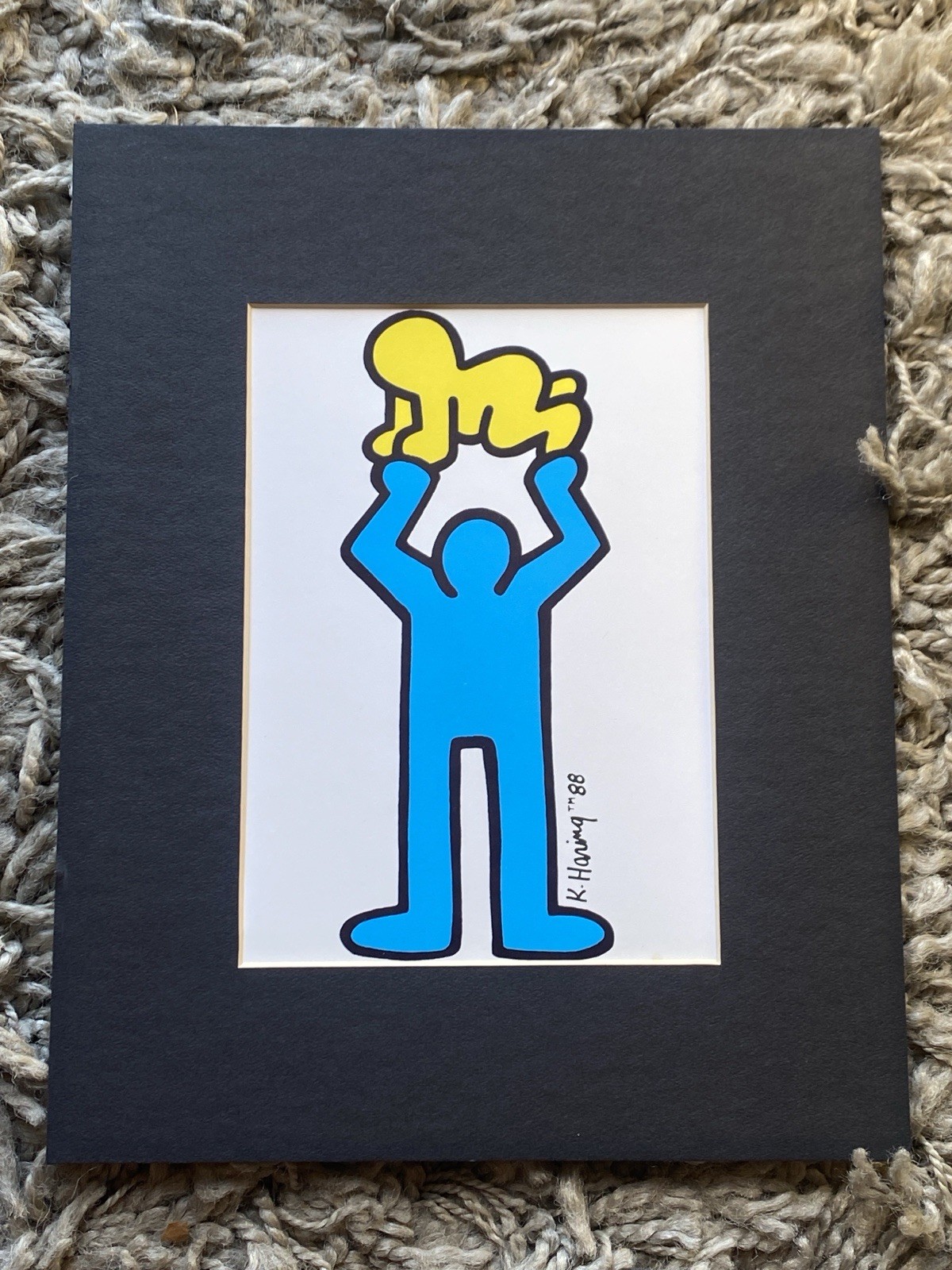 Keith Haring Lithograph Man Holding Baby 5x7 | eBay