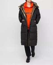 piumino donna Yves Salomon cappotto reversibile taglia 38 uk 10-12 prezzo di listino £1170 b1