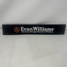 Evan Williams Bar Mat, Kentucky Straight Bourbon Whiskey, Black Rubber Bar Rail