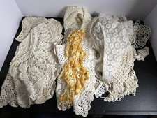 VTG Lot 22 Antique Handmade Crochet Lace Collars 1 Shoulder Victorian Edwardian