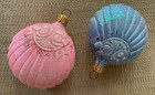 1990’s Christopher Radko Blown Glass Scallop Shell Christmas Ornaments Lot of 2 — photo 3
