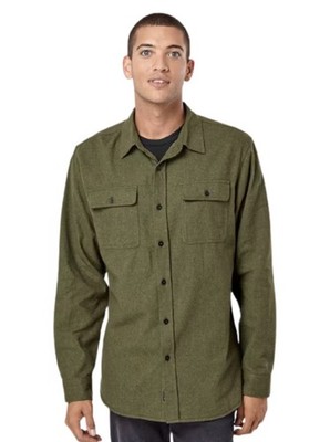 Mens Grizzly Mountain Shirt -Flannel Chamois Size Small- Dark Green New