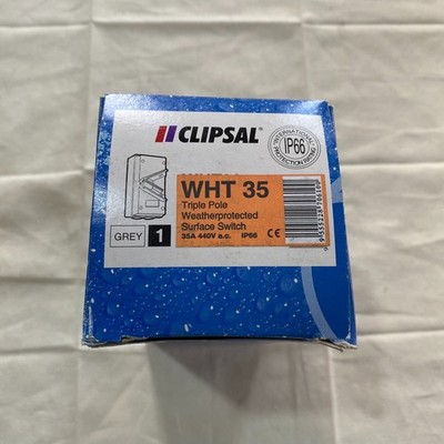 New Clipsal WHT35 triple pole weatherprotected surface switch WHT35