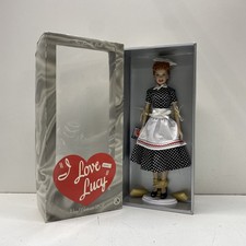 Franklin Mint Vinyl Black White Red Polka Dot Dress Apron Portrait Doll